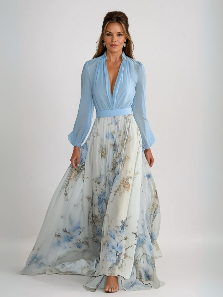 TILLY | ELEGANT MAXI DRESS WITH FLORAL PATTERN