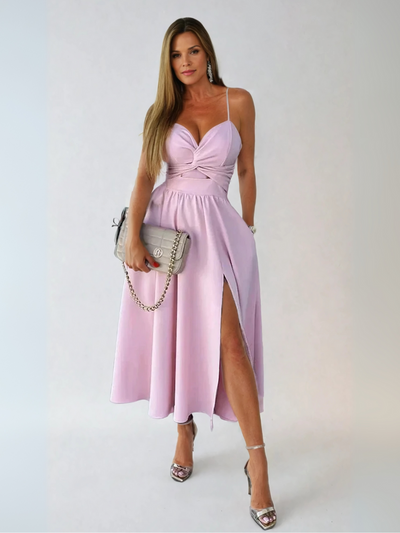 AUBREY | ELEGANT MIDI DRESS WITH SLIT