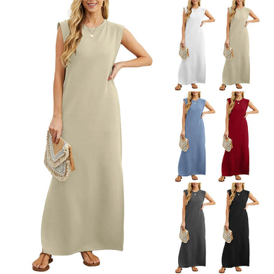 Sofia Lane | Wrinkle-Free Casual Dress with Split Hem