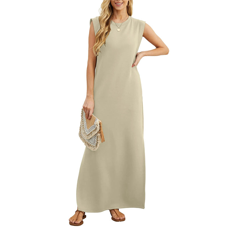 Sofia Lane | Wrinkle-Free Casual Dress with Split Hem