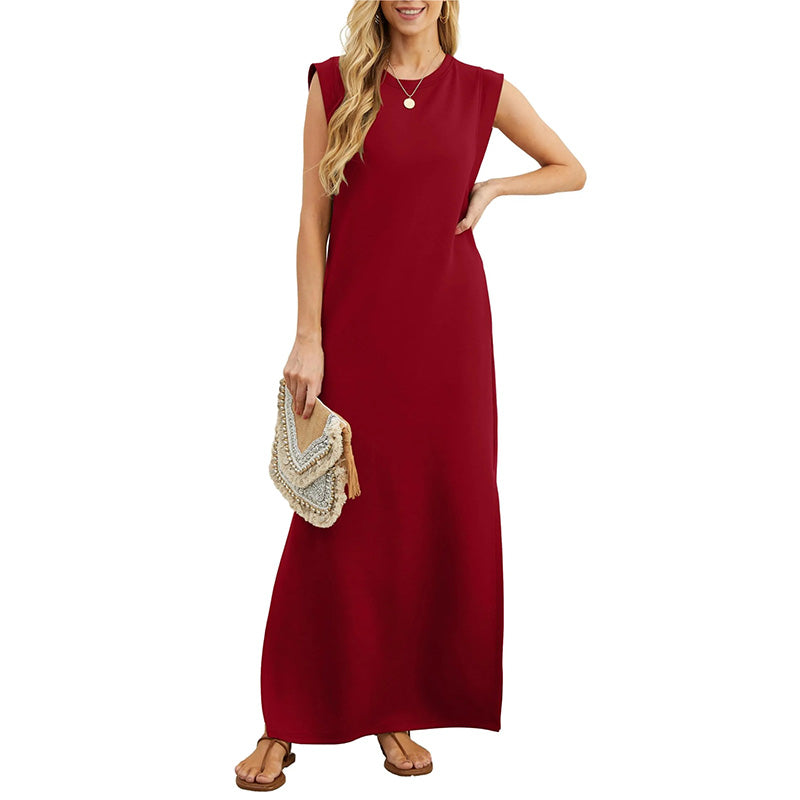 Sofia Lane | Wrinkle-Free Casual Dress with Split Hem