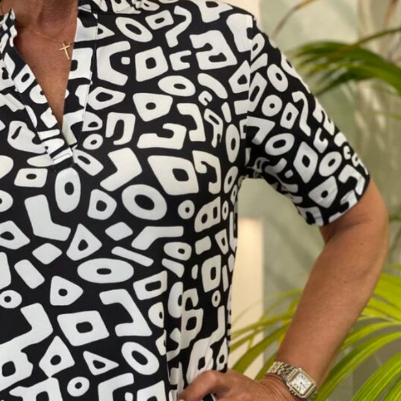 Liora – Casual Geometric Print Mini Dress