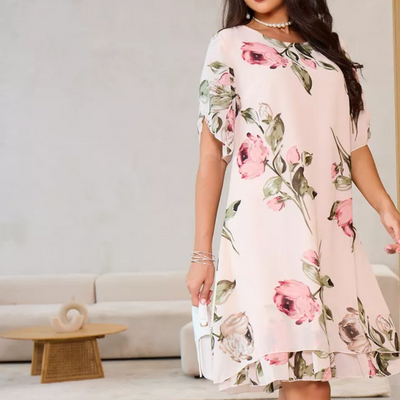 Levana | Floral Chiffon Layered Dress