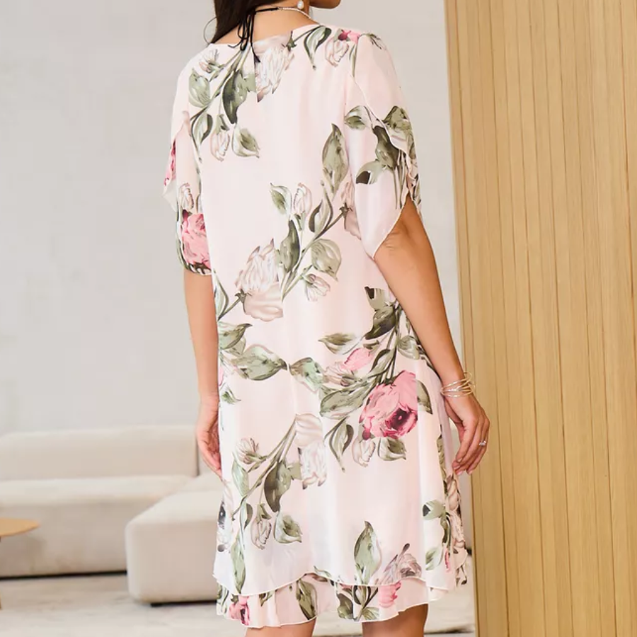 Levana | Floral Chiffon Layered Dress
