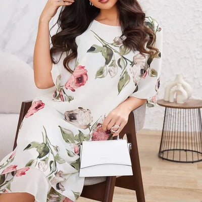 Levana | Floral Chiffon Layered Dress
