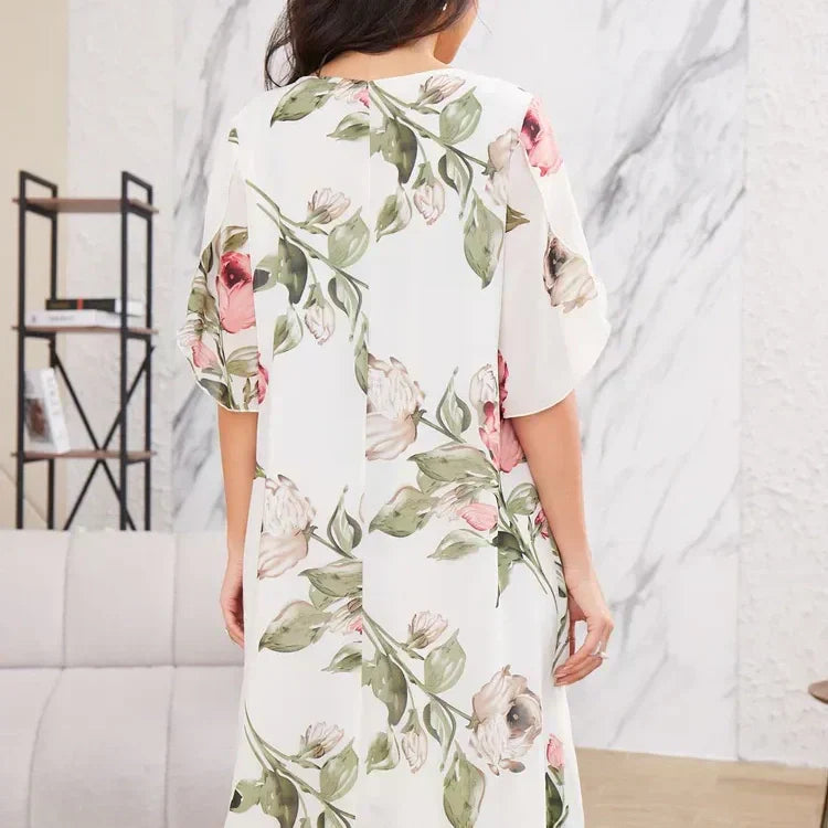 Levana | Floral Chiffon Layered Dress