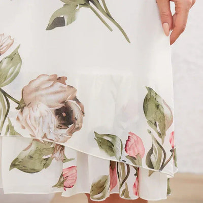 Levana | Floral Chiffon Layered Dress