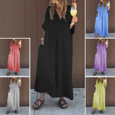 Celina – Elegant V-Neck Maxi Dress