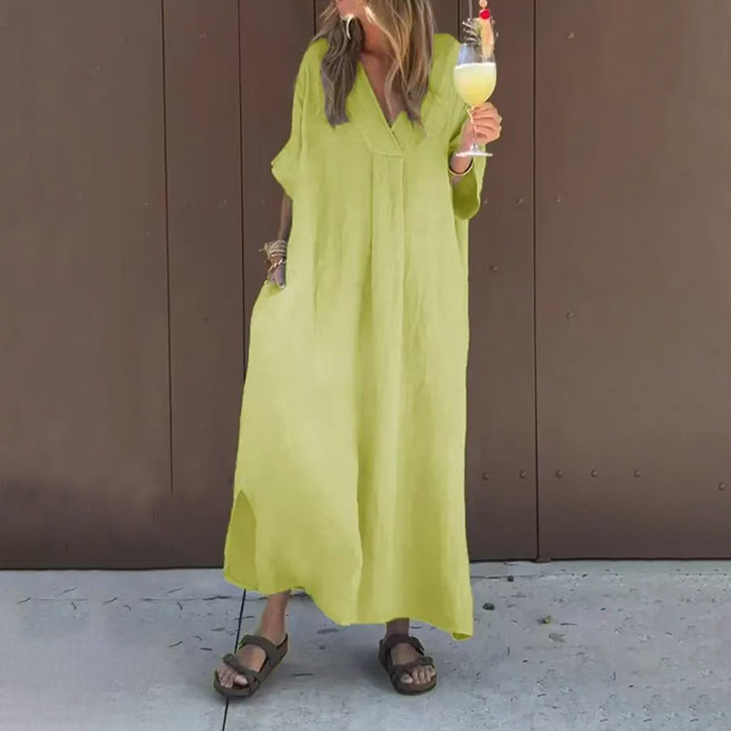 Celina – Elegant V-Neck Maxi Dress