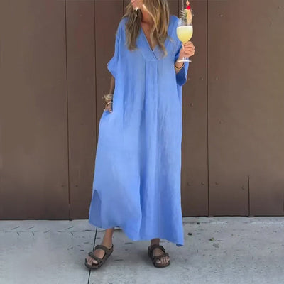 Celina – Elegant V-Neck Maxi Dress