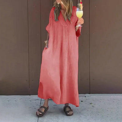 Celina – Elegant V-Neck Maxi Dress