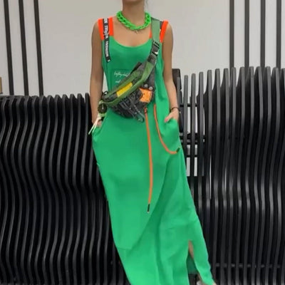 ÉlinaPrint – Women’s Sleeveless Printed Casual Dress