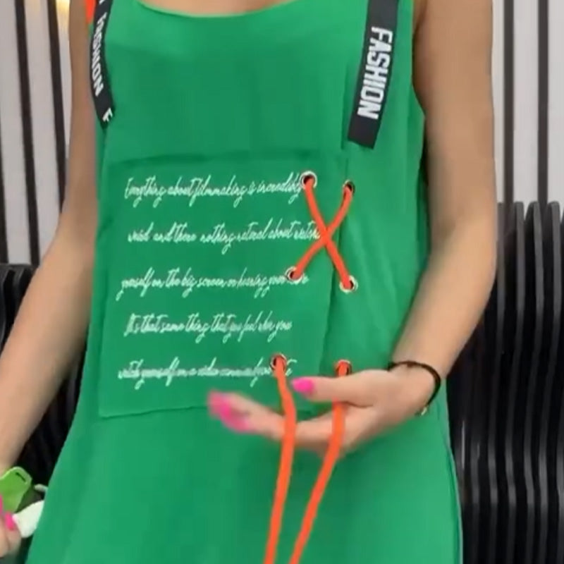 ÉlinaPrint – Women’s Sleeveless Printed Casual Dress