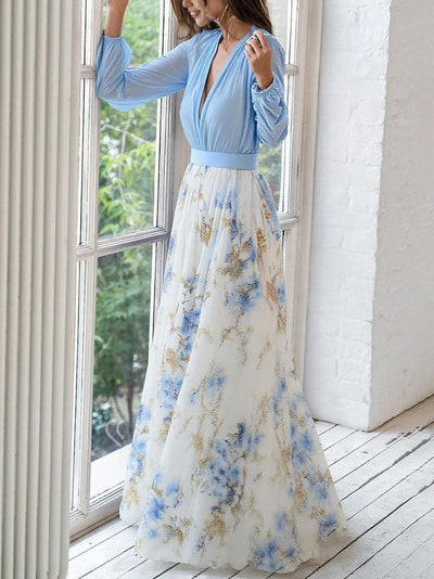 TILLY | ELEGANT MAXI DRESS WITH FLORAL PATTERN